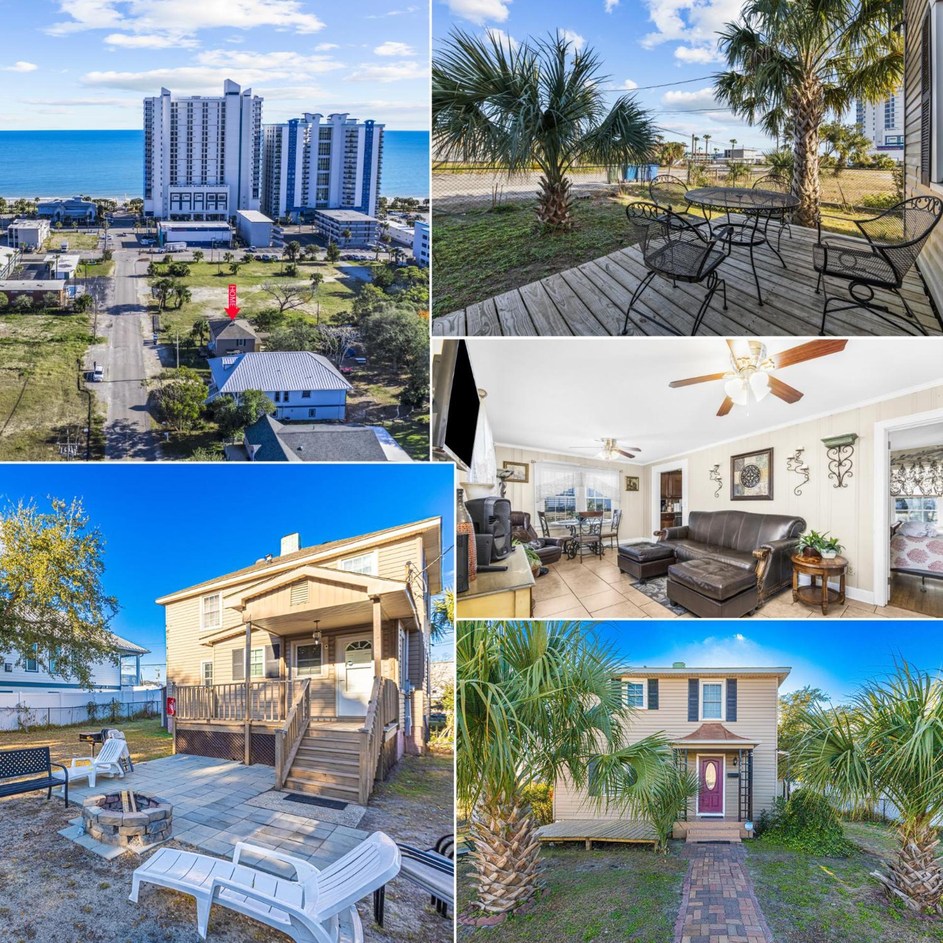 Dazzling Centrally Located Ocean View W 2 Kings, Huge Private Yard, 2 Decks, Firepit, Bbq Миртл-Бич Экстерьер фото